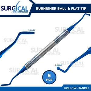 5 Dental Composite Filling Instrument 2.5/3mm Ball Flat Tips Burnisher German Gr - Picture 1 of 8
