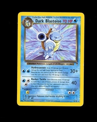 2000 Pokemon TEAM ROCKET DARK BLASTOISE 4/110 RARE! NON-HOLO BASE LP - MP  - Image 1 of 2