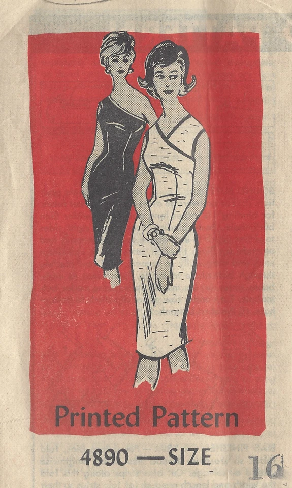 1961 Vintage Sewing Pattern B36" DRESS (R435) - Image 1 of 1