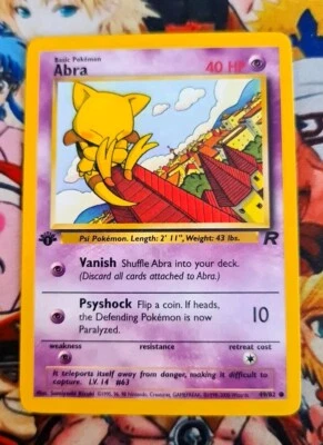 Abra 1 Edition Pokemon Card 🇬🇧 ● Nm Team Rocket Pokémon TR49 Wotc 2000 Og - Bild 1 von 4