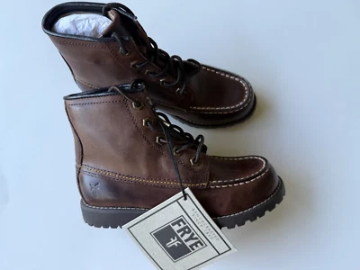 Botas infantis de couro marrom renda média FRYE Dakota tamanho 13,5 - Imagem 1 de 4