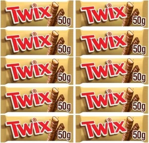Twix Milk Chocolate Bars with Biscuit & Caramel Pack of 10 | 50g - Picture 1 of 4