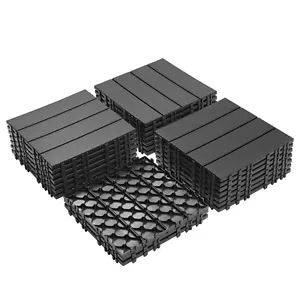 44PCS Set Plastic Interlocking Deck Tiles 11.8"x11.8" Waterproof All Weather Use - Picture 1 of 10