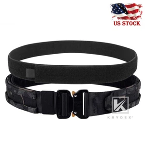 KRYDEX Tactical Belt 1.75 Heavy Duty Rigger Belt Quick Release Nylon Black Camo - Picture 1 of 13