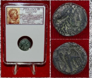 Moneda Antigua PTOLOMEO III Águila y Alejandro Gran Tridente Fenicia Casa de la Moneda - Imagen 1 de 4