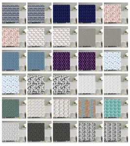Marine Fish Pattern Shower Curtain Fabric Decor Set with Hooks 4 Sizes - Picture 1 of 13