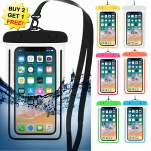 Glow Cell Phone Waterproof Bag Dry Pouch Underwater Swimming Touch Screen Case - Picture 1 of 16