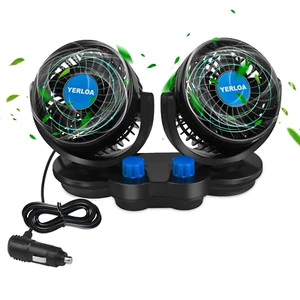 Ventilatore Auto 12V Doppia Testa 360° Silenzioso Accendisigari SUV Camper Barca - Foto 1 di 12