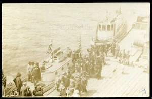 OR Astoria RARE RPPC c.1911 STEAMBOATS VENTURE & BEAVER at DOCK Indians in Dress - Picture 1 of 2
