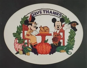 The Disney Catalog Thanksgiving Mickey and Minnie Mouse cross stitch kit cartoon - Picture 1 of 2