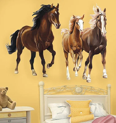 WALLIES HORSES wall stickers MURAL 2 HUGE decals pony farm animal mare colt - Image 1 of 2