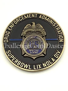 DEA  Super Bowl LIX Philadelphia Eagles Kansas City Chiefs Police Challenge Coin - Picture 1 of 2