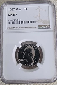 1967 SMS Washington Quarter NGC MS 67 - Picture 1 of 6