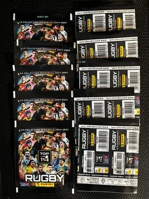 LOT 10 POCHETTES PACKETS BUSTINA PANINI RUGBY FRANCE TOP 14 2024/2025 NEW