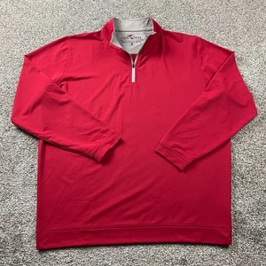 Gen Teal Pullover Men XXL Red Performance 1/4 Zip Bamboo Stretch Wicking Golf - Picture 1 of 12