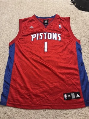 Camiseta Adidas Detroit Pistons Chauncey Billups #1 NBA Youth tamanho GG falha - Imagem 1 de 4