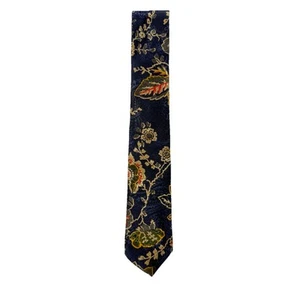 Vintage Stringbeans Plus + Krawatte 52 x 2,5 Zoll Blaues Paisley 80er Jahre Blumen irisierend Retro - Bild 1 von 13