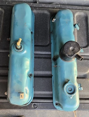 Used Mopar Valve Covers 318?? PVC Breather Filter Wire Brackets Guide - Image 1 of 4