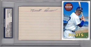 1969 Topps custom card Merrit Ranew with 3 x 5 autograph PSA Encased - Picture 1 of 1