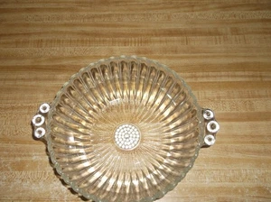 Vintage Glass Scalloped Bowl with Tab Handles - Picture 1 of 3