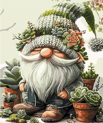 Paint by Numbers Kit for Adults Beginner, Gnomes Adult Paint by Number Kits o... - image 1 of 4