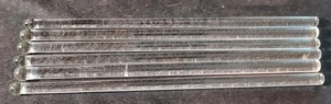 ++Deal of 6++ Vtg Clear Glass Heavyweight 6in Swizzle Stir Sticks Exclnt Cond .c - Picture 1 of 2