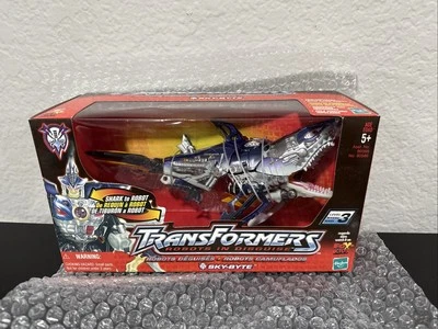 🦈🦈 Transformers Robots in Disguise Sky-Byte Predacon Hasbro 2001 PERFECT BOX🔥 - Image 1 of 4