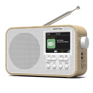 DAB+ DAB FM Radio Speaker Bluetooth Portable Rechargeable AZATOM Aspire G2 Oak - Picture 1 of 9