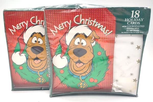 NEU 2 Vintage Schachteln mit 18 Scooby-Doo Weihnachtskarten Papier Magic Group 2002 NOS - Bild 1 von 7
