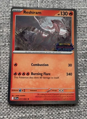 Reshiram 017/094 - Holo Rare - Pokémon TCG: Phantasmal Flames - NM stamped promo - Image 1 of 2