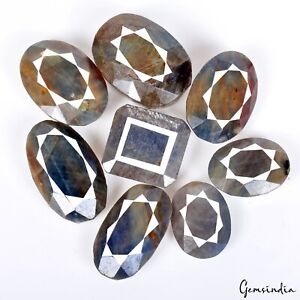800 Ct Natural Gray Blue Sapphire Mix Faceted Huge Loose Untreated Gemstones