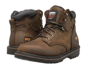 Timberland PRO Z93113* Brown Leather Pitboss 6" Soft-Toe Work Boot Size 9.5 M - Picture 1 of 7
