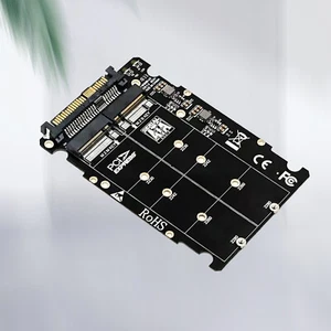2 in 1 M.2 NVME SSD Key M + NGFF SATA SSD Key B to U.2 SFF-8639 Adapter Car - Picture 1 of 16
