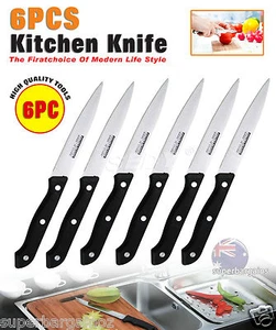 6 PC 22cm Premium Stainless Steel Kitchen Dinner Steak Knfie Cutting Tool - Picture 1 of 6