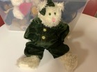 Boyds Retired Plush Kitty Cat Cleo In Lovely Green Romper With Tag