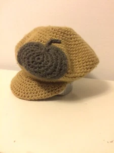 VTG 70s Saks 5th Ave knitted newsboy hat applique m - Picture 1 of 7