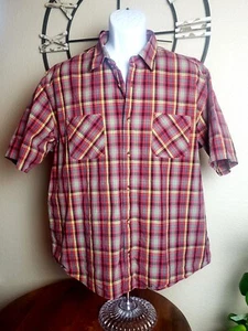 Pendleton Wave Shirt Mens XL Red Plaid Button Down Short Sleeve EUC - Picture 1 of 5