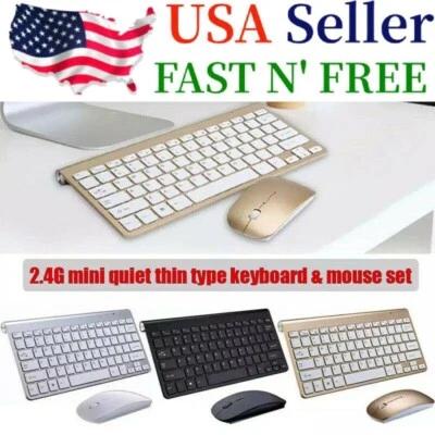 Mini Wireless Keyboard With Mouse Set Waterproof 2.4G For Mac Apple PC Computer - Image 1 of 4