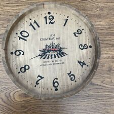 Rustic Chateau Des 1932 wine barrel clock Decorative Wood Wall Clock Quartz 2015