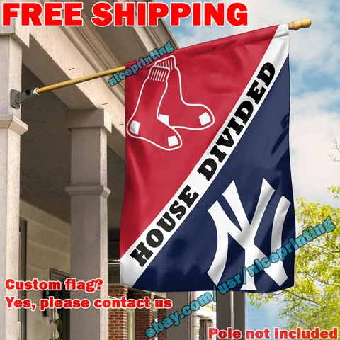 Boston Red Sox vs. New York Yankees House Divided Flag Banner 28x40" MLB NEW Cover