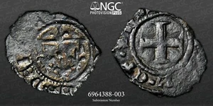 (1309-43) ITALY NAPLES DENARO NGC XF DETAILS - Picture 1 of 5