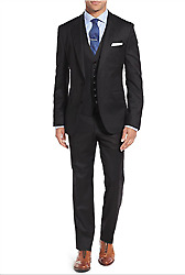 Caravelli S600512V 3Pcs Modern Fit Suit Black