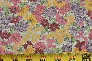 34" Long, Vintage, Colorful Floral on Cream Quilt Cotton, RJR/Bonnie Leman P164 - Picture 1 of 6