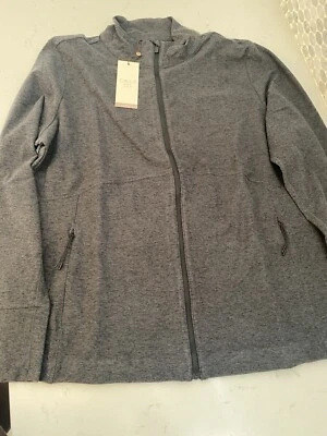 Jaqueta Calia Lustralux Active nova com etiquetas tamanho 1X em couro sapata (cor preto/cinza) - Imagem 1 de 4