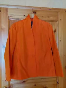 Hosenanzug aus Seide, Erika S. , Gr. 42, orange, gefüttert, Hose extra lang - Bild 1 von 5