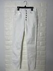 And Now This Damenjeans Gr. 28 weiß Hochhaus roher Saum Non-Distress NEU