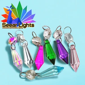 6 Cristales de araña de torpedo Gotas de vidrio Vintage Boda Ciclo Cuentas Gotas - Imagen 1 de 68