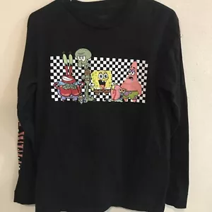 Vans Off The Wall Sponge Bob Square Pants Boys “L/14”Long Sleeve Shirt - Picture 1 of 3