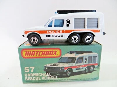 MATCHBOX SUPERFAST MB57 'RANGE ROVER CARMICHAEL POLICE RESCUE'. 57. MIB/BOXED. - Image 1 of 4