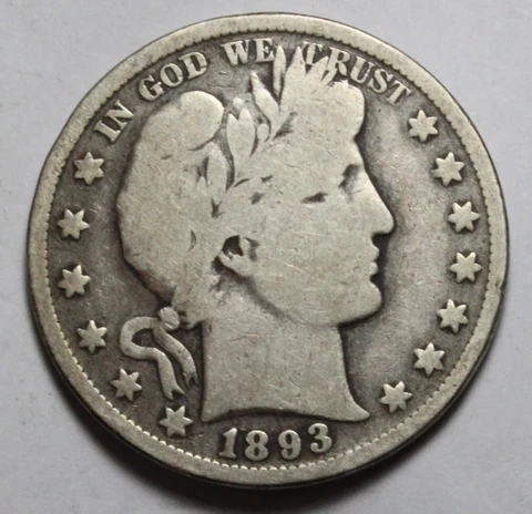 1893 Barber Half Dollar DU109 Cover